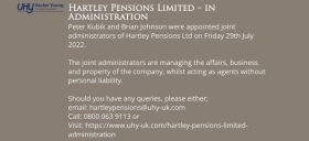 Hartley Pensions went into administration in 2022